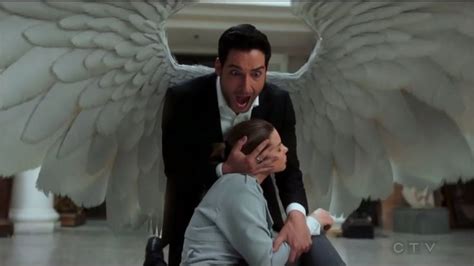 lucifer shows chloe his wings|chloe finds out about lucifer.